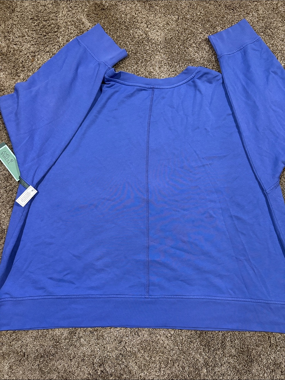 Terra & Sky V-Neck Long Sleeve lightweight sweatshirt — Royal Blue (purple). 3XL - Picture 4 of 4